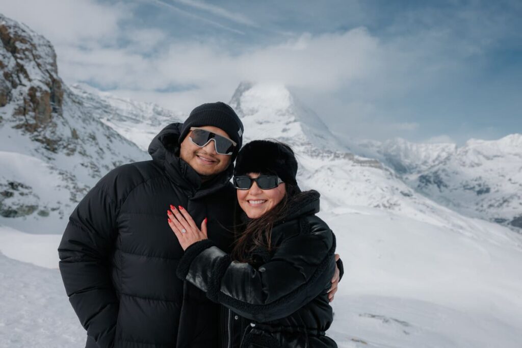 Frozen engagement Zermatt Switzerland